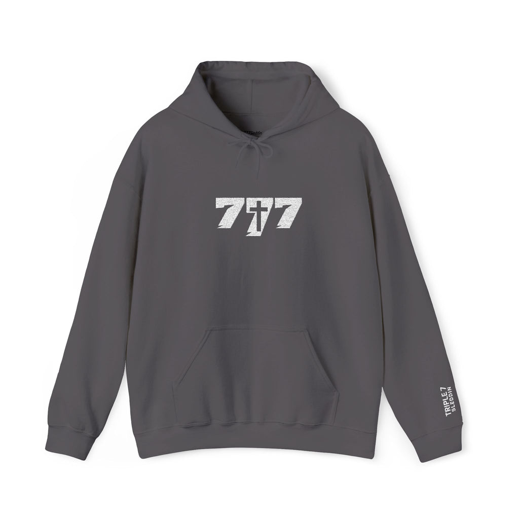 777 White Embroidery Unisex Heavy Blend™ Hooded Sweatshirt