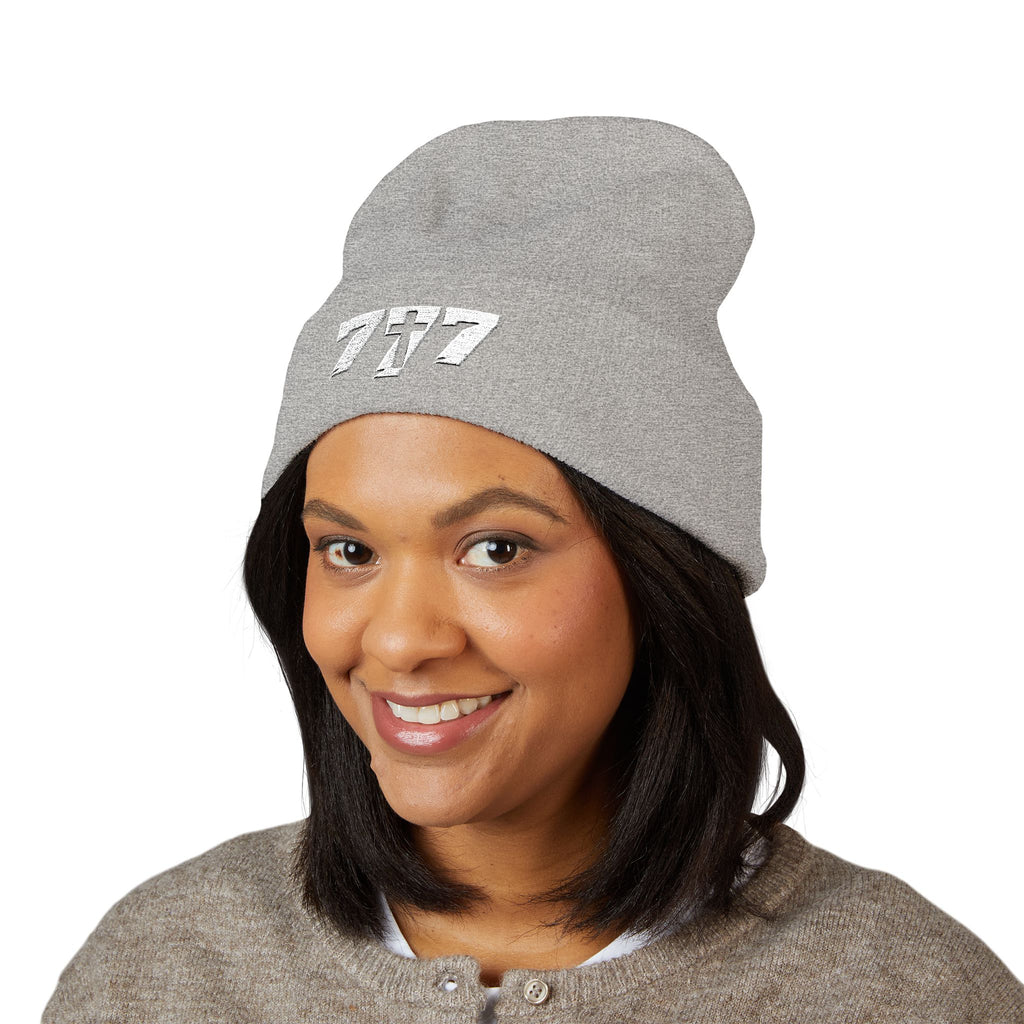 777/White Beanie