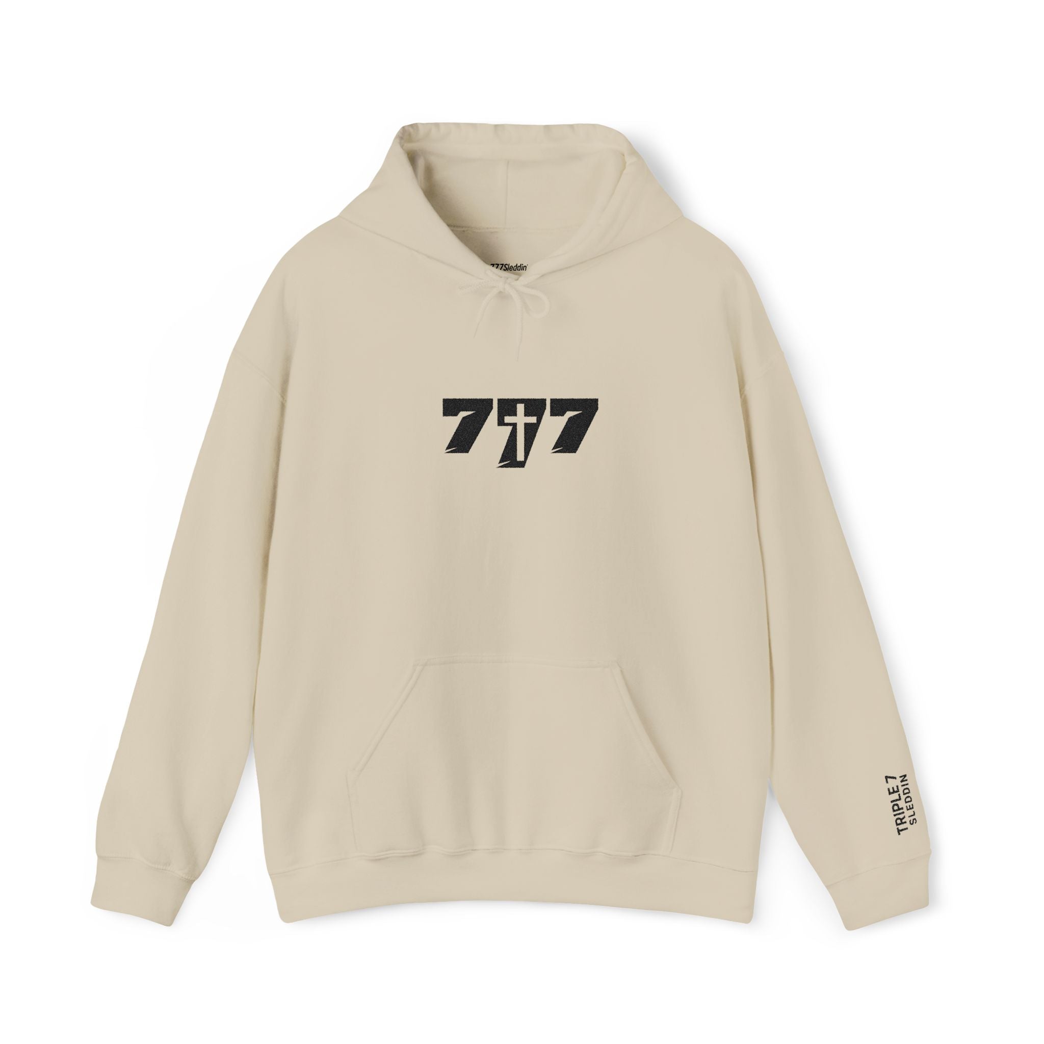 777 black Embroidery Unisex Heavy Blend™ Hooded Sweatshirt