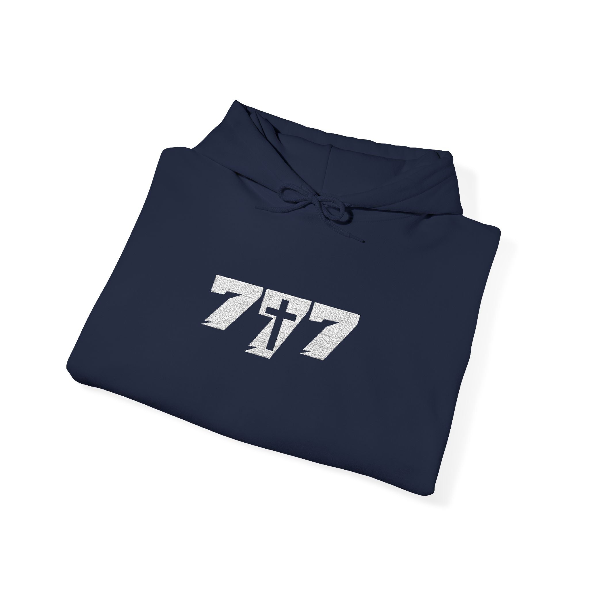 777 White Embroidery Unisex Heavy Blend™ Hooded Sweatshirt