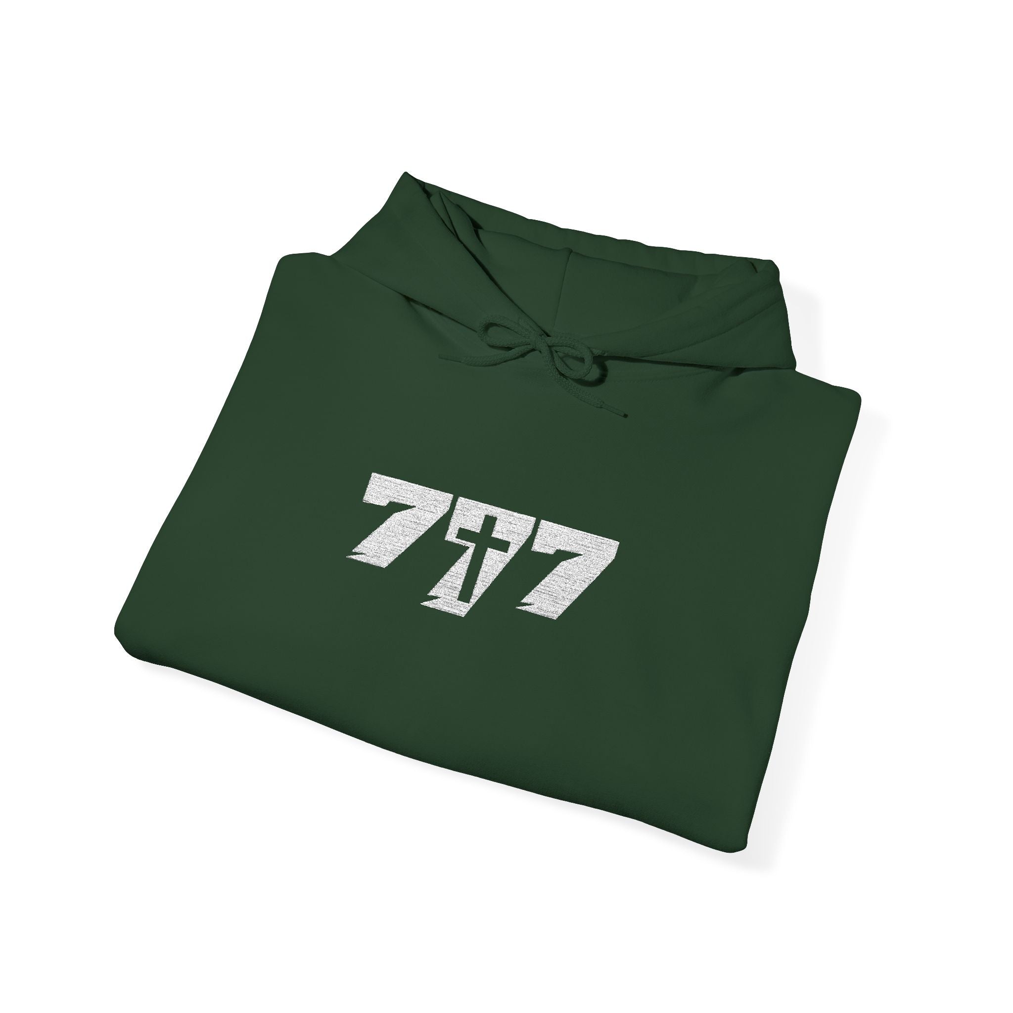 777 White Embroidery Unisex Heavy Blend™ Hooded Sweatshirt