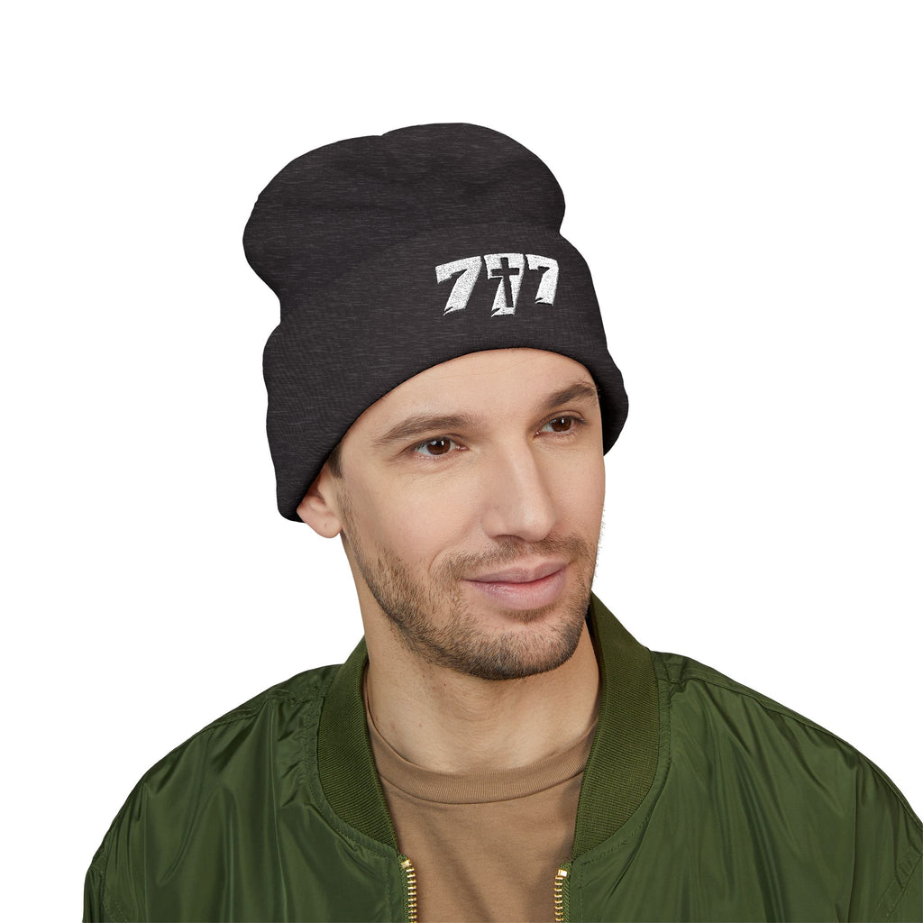 777/White Beanie