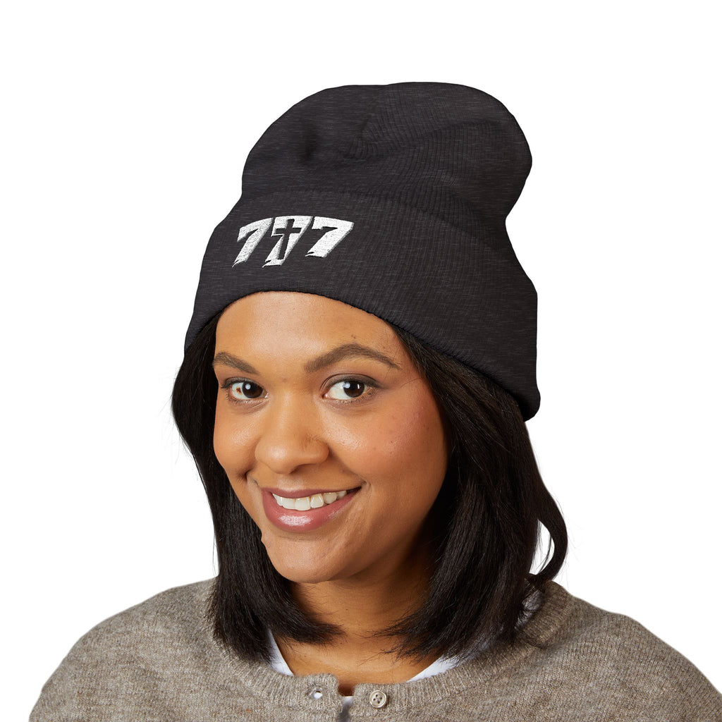 777/White Beanie