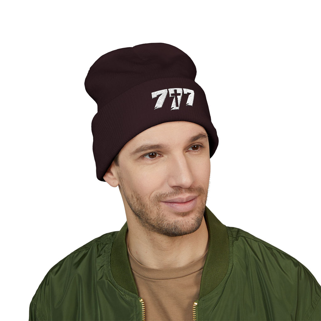 777/White Beanie