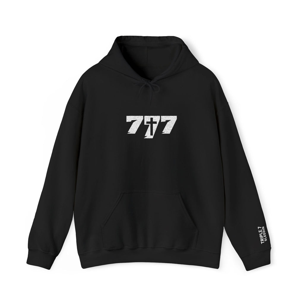 777 White Embroidery Unisex Heavy Blend™ Hooded Sweatshirt