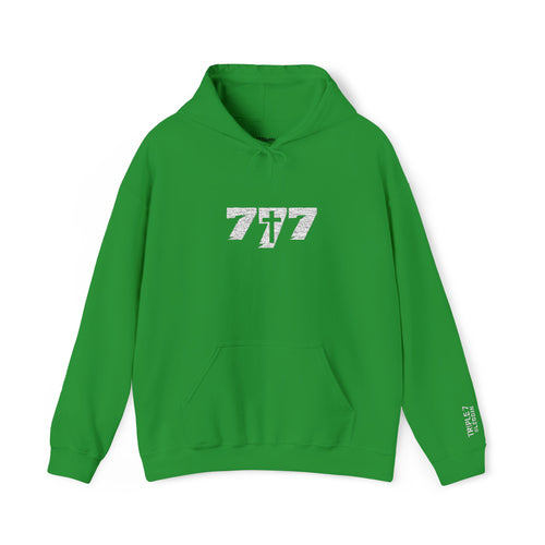 777 White Embroidery Unisex Heavy Blend™ Hooded Sweatshirt