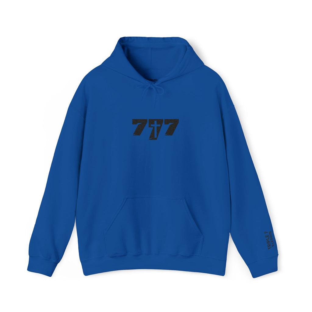 777 black Embroidery Unisex Heavy Blend™ Hooded Sweatshirt