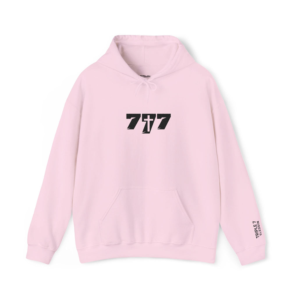 777 black Embroidery Unisex Heavy Blend™ Hooded Sweatshirt