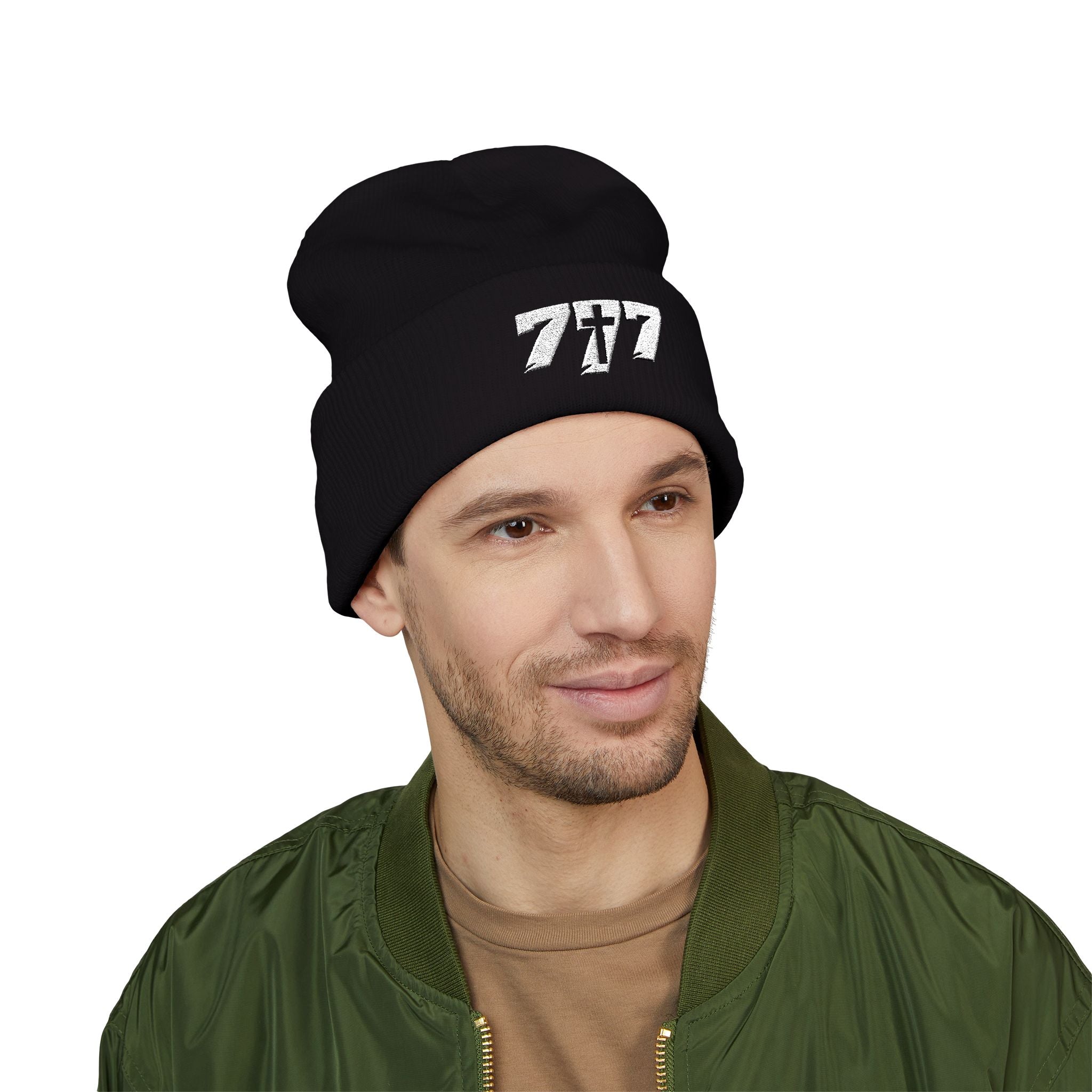 777/White Beanie