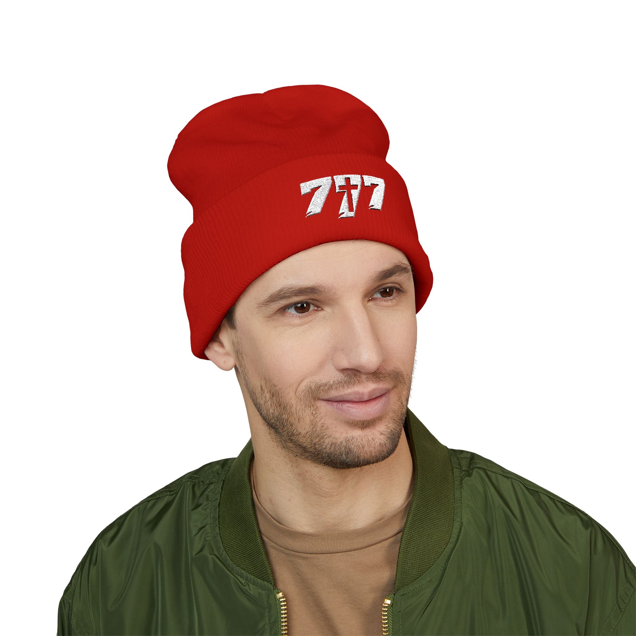 777/White Beanie
