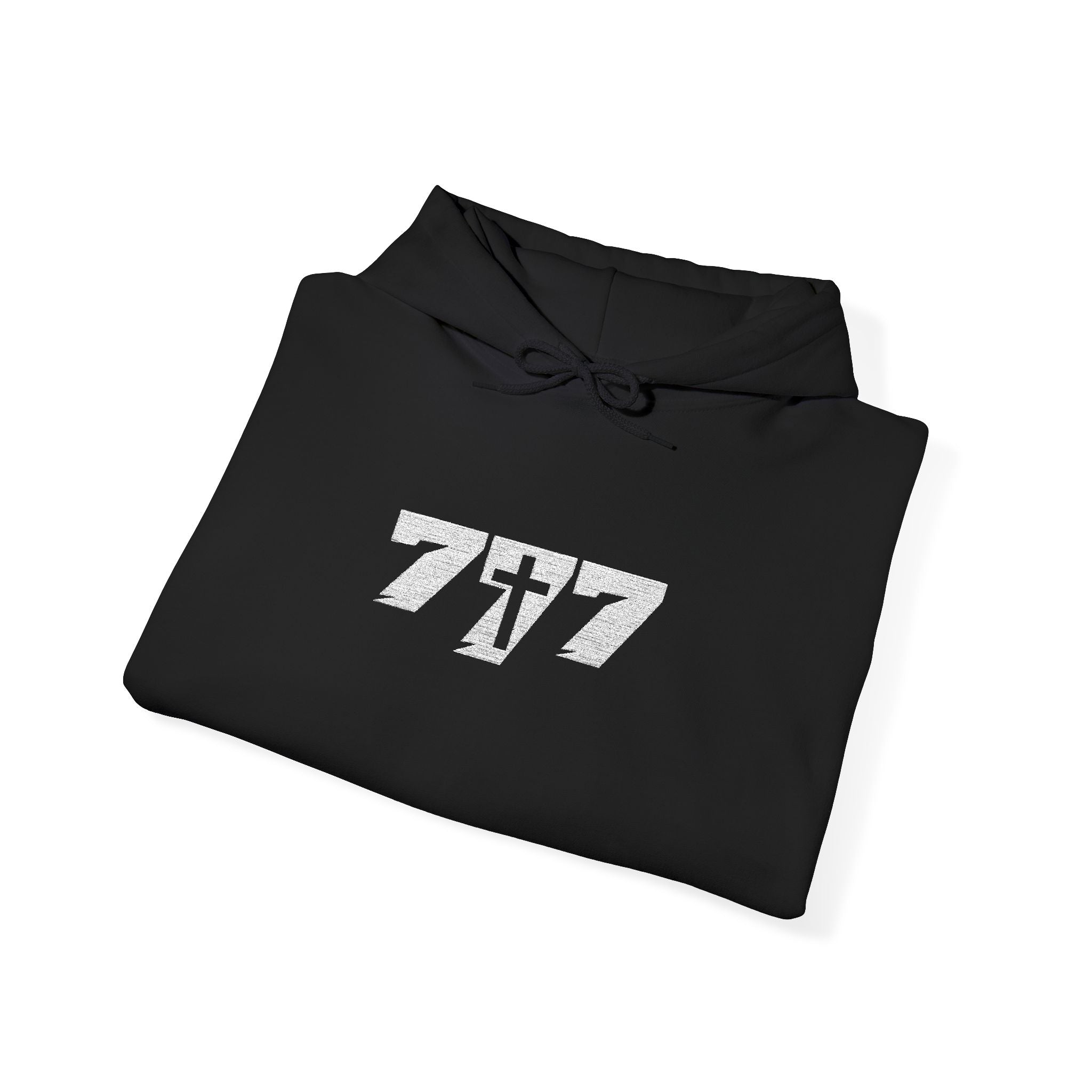 777 White Embroidery Unisex Heavy Blend™ Hooded Sweatshirt