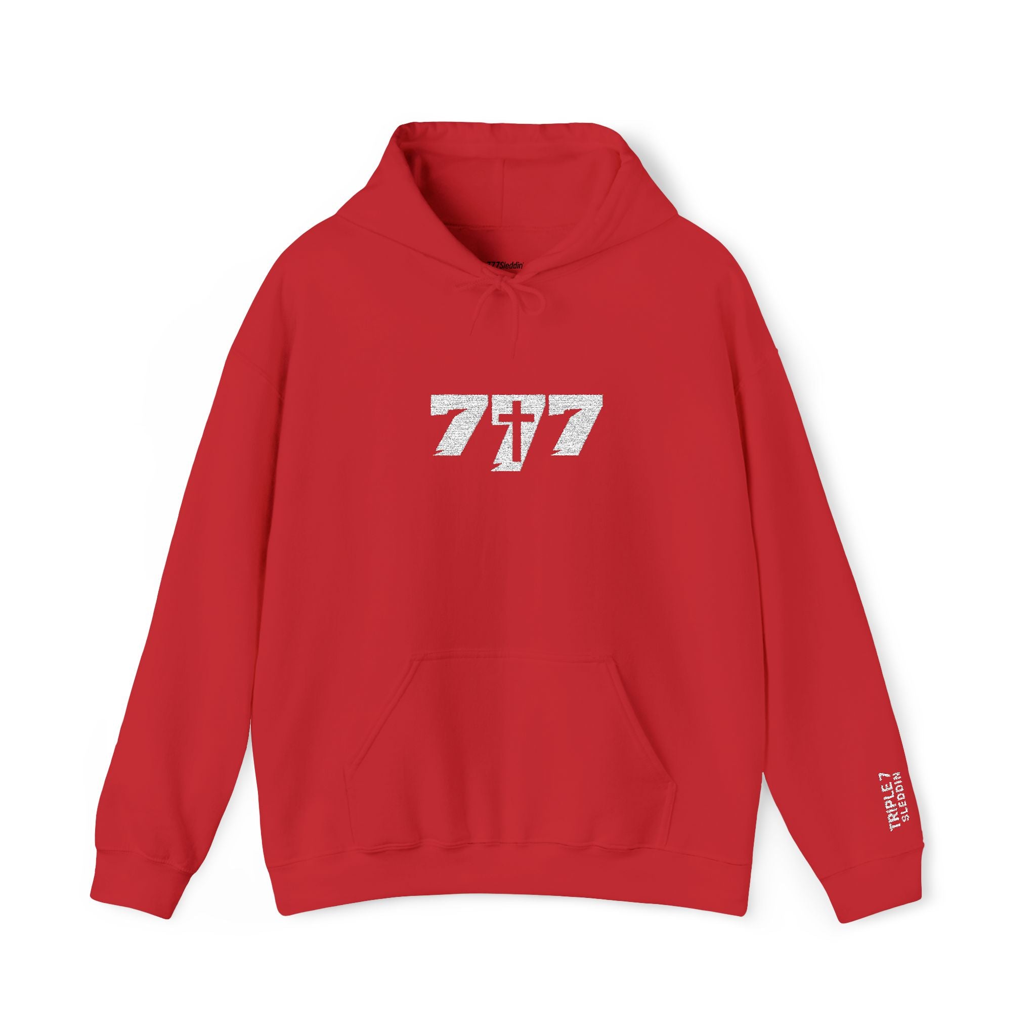 777 White Embroidery Unisex Heavy Blend™ Hooded Sweatshirt