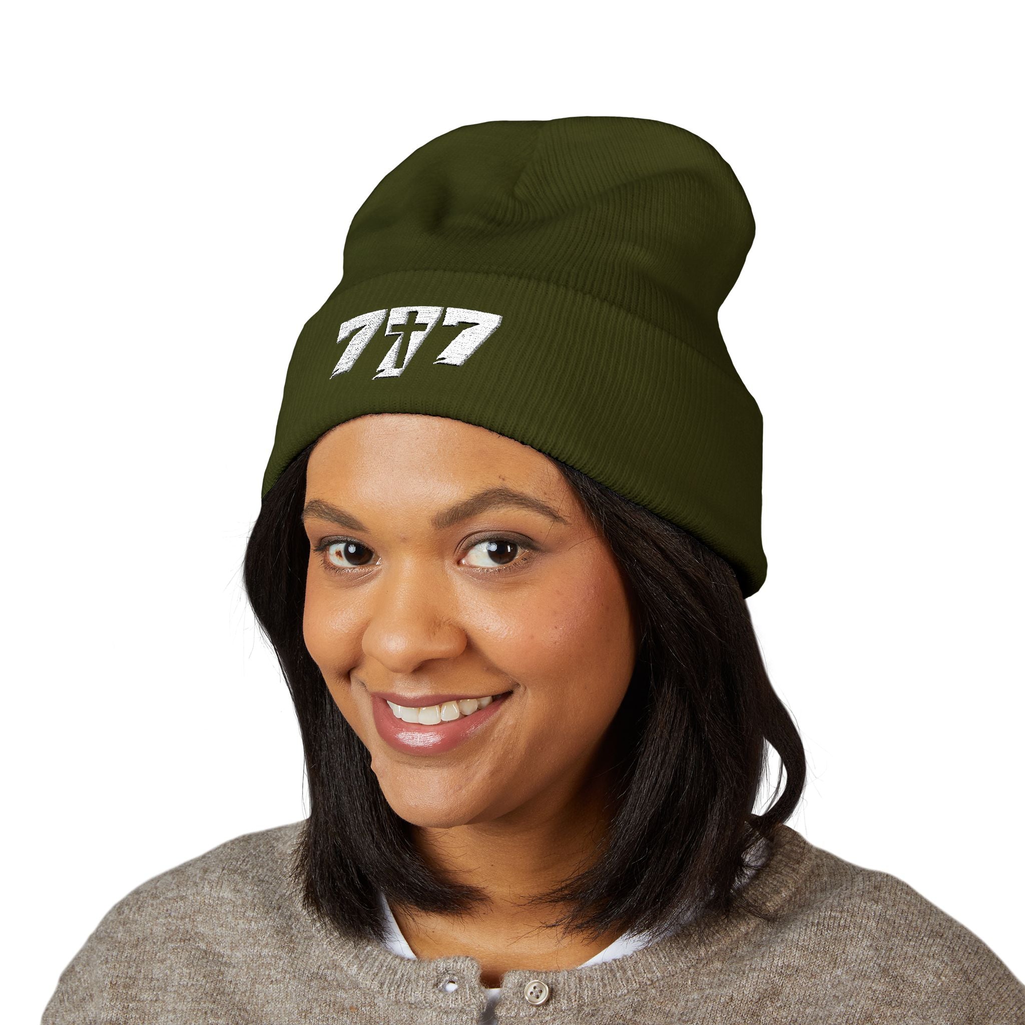 777/White Beanie