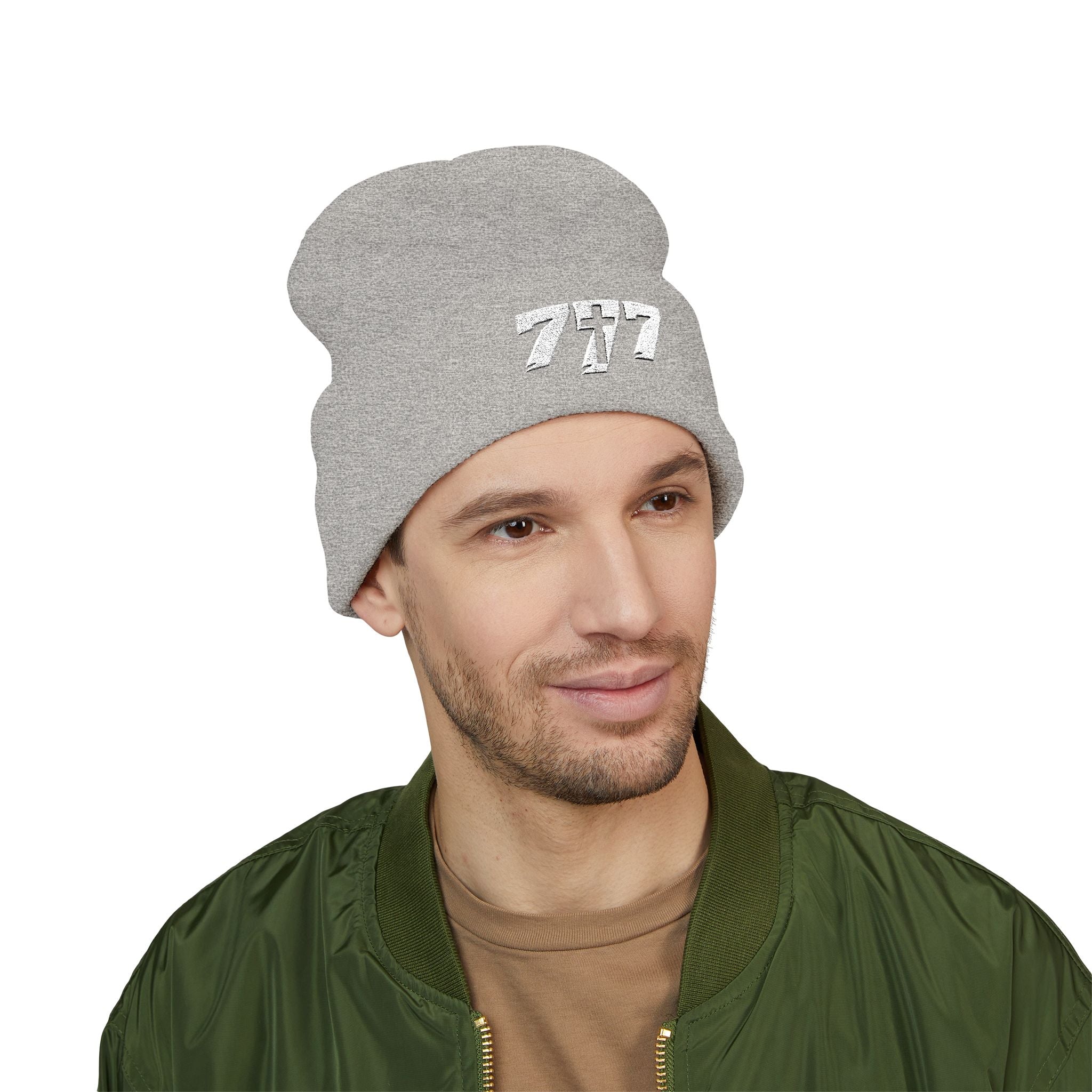 777/White Beanie