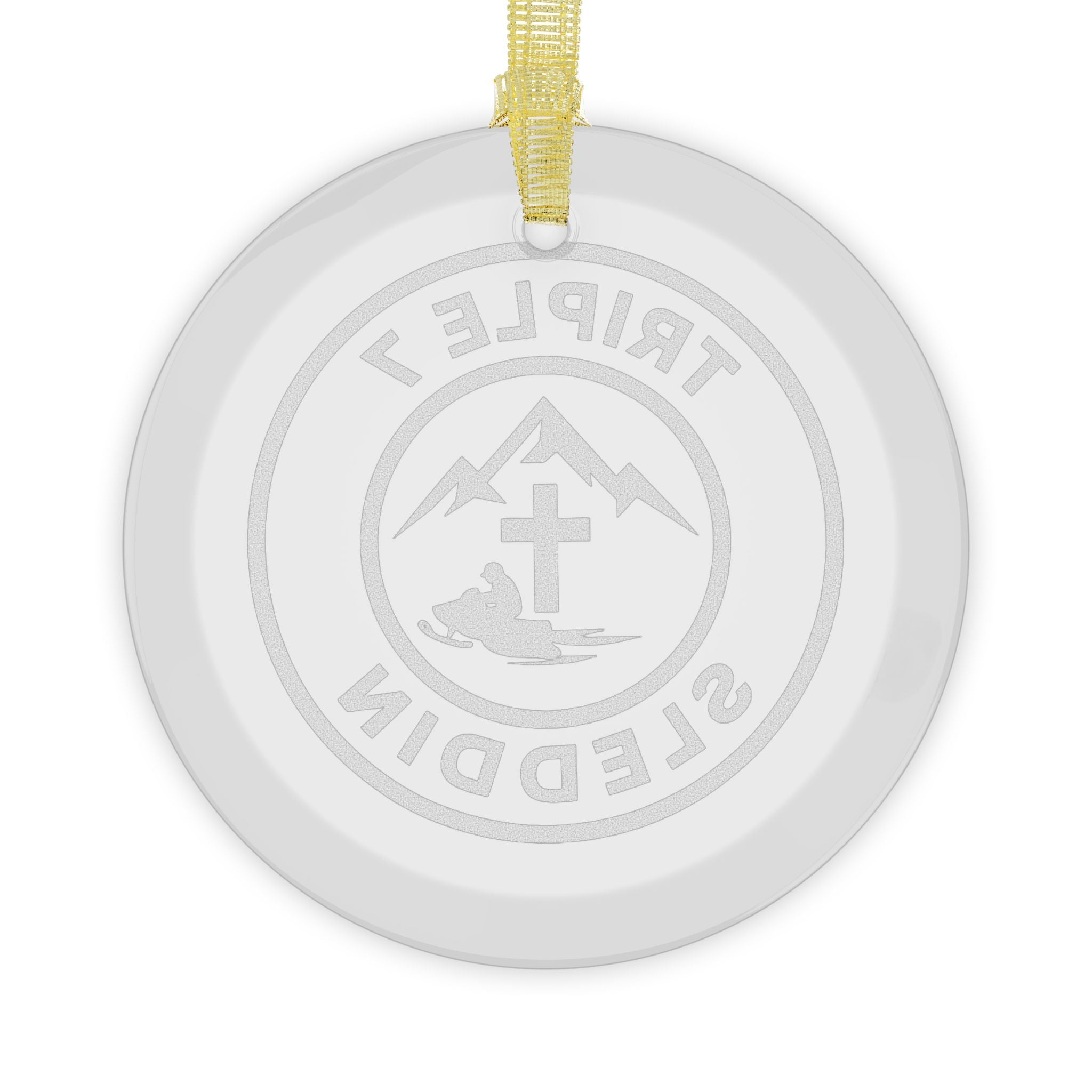 Triple 7 Sleddin' Glass Ornament
