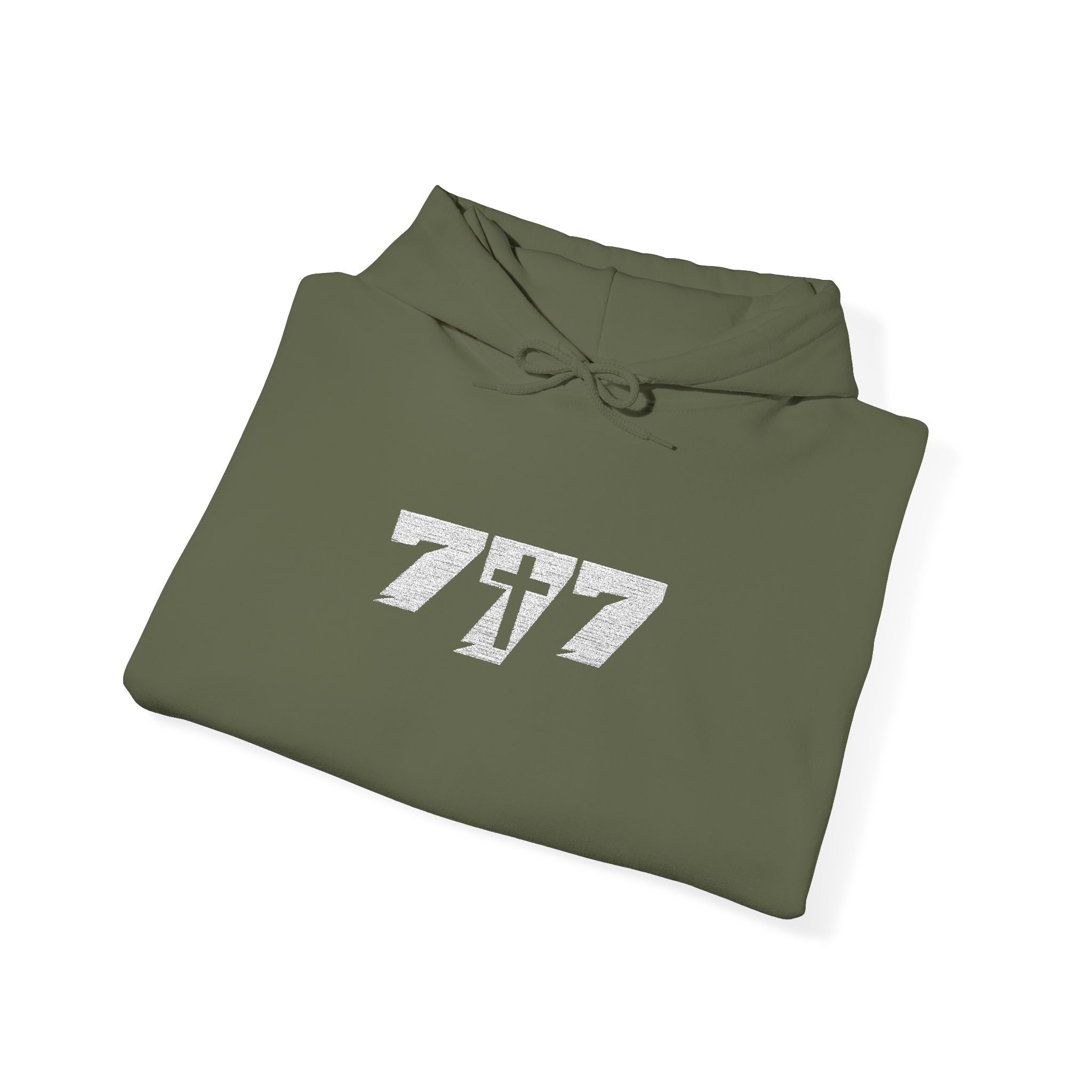 777 White Embroidery Unisex Heavy Blend™ Hooded Sweatshirt