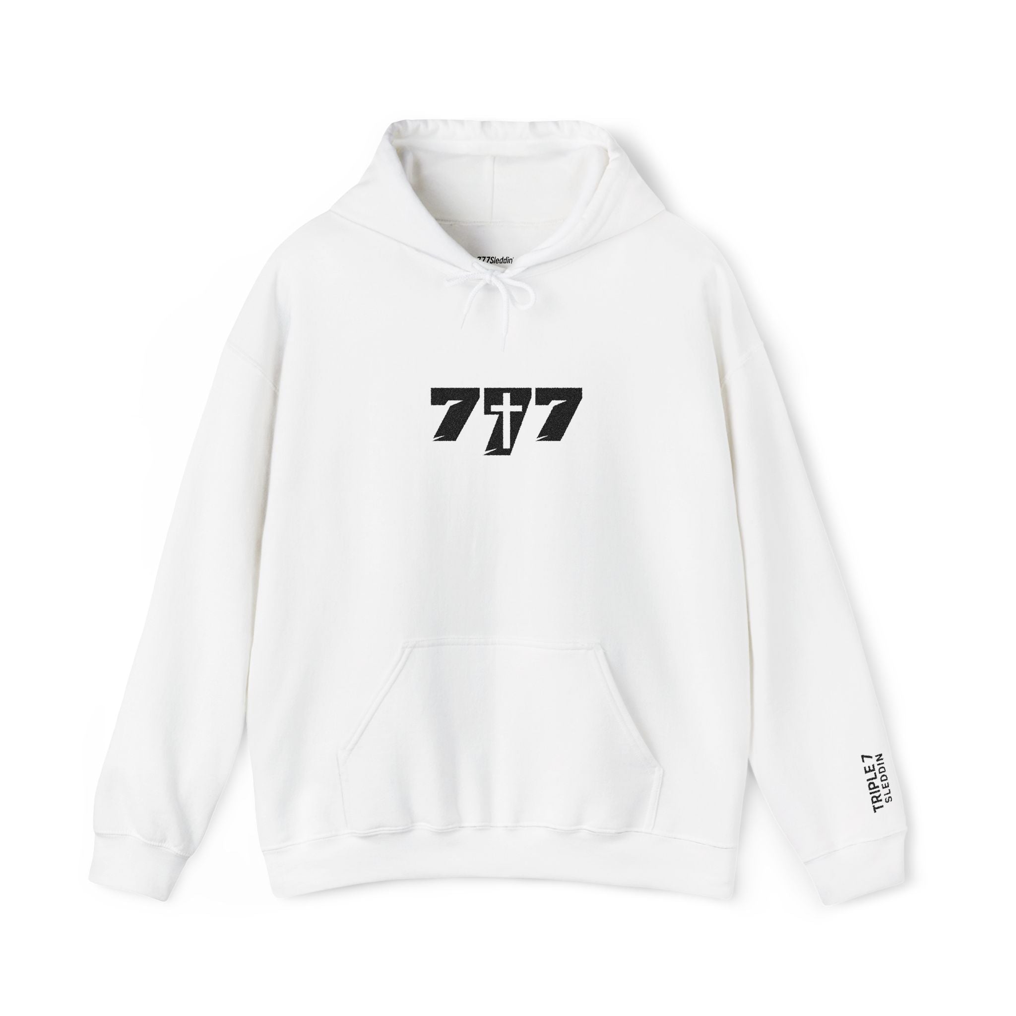 777 black Embroidery Unisex Heavy Blend™ Hooded Sweatshirt