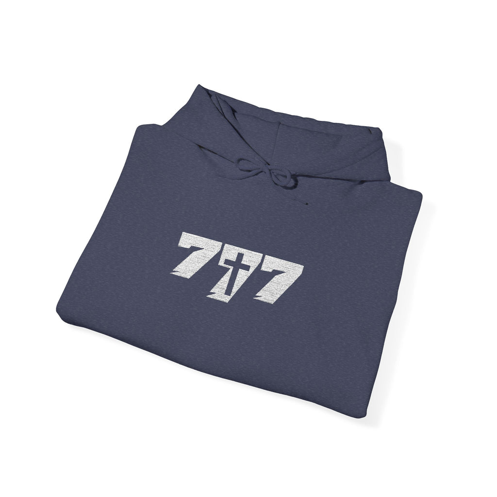 777 White Embroidery Unisex Heavy Blend™ Hooded Sweatshirt