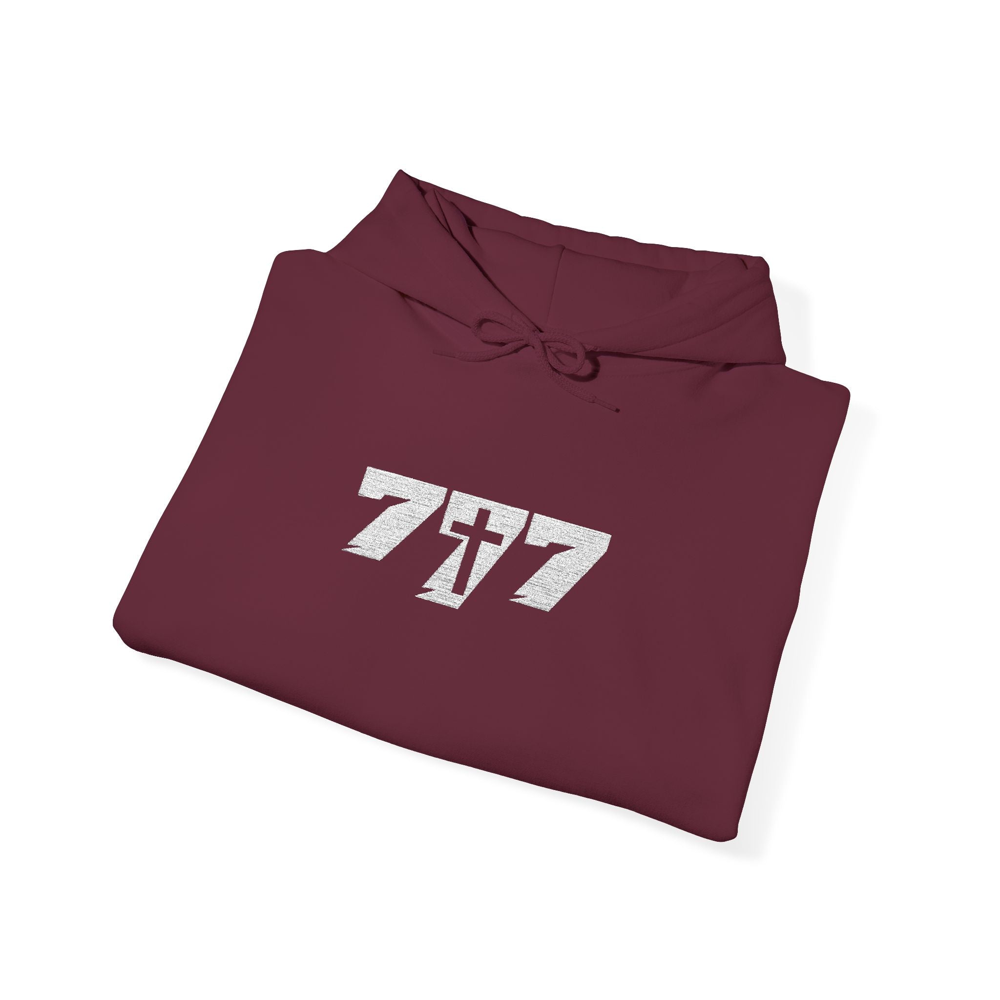 777 White Embroidery Unisex Heavy Blend™ Hooded Sweatshirt