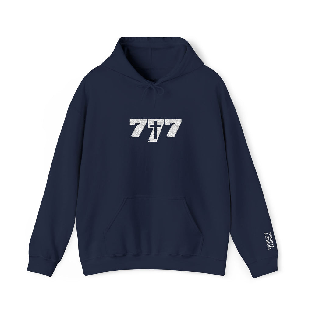777 White Embroidery Unisex Heavy Blend™ Hooded Sweatshirt