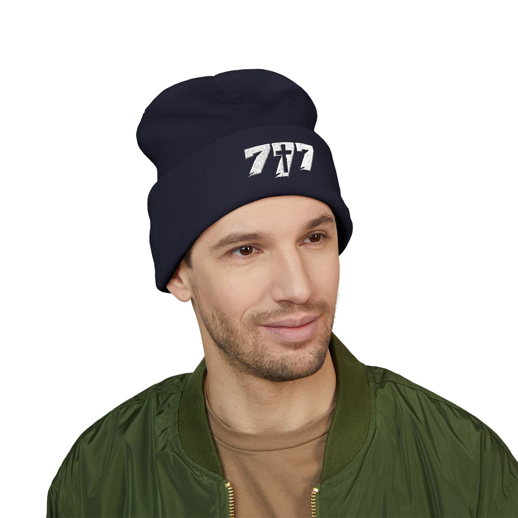 777/White Beanie