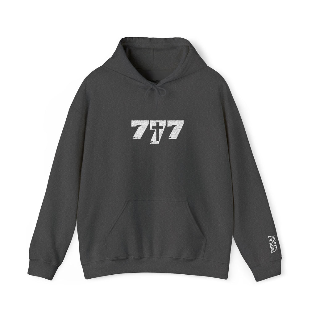 777 White Embroidery Unisex Heavy Blend™ Hooded Sweatshirt
